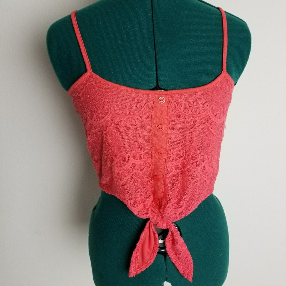 Charlotte russe coral size xsmall crop top